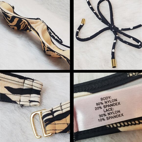 Victoria's Secret Sexy Animal Print Underwire Bikini Swim Suit Set w/ 2 bottoms - Picture 6 of 16